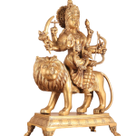 Large Superfine Brass Durga Mata Statue | 21.5" Antique Golden Art | 20kg Sacred Masterpiece | Divine Temple Beauty | Jaipurio